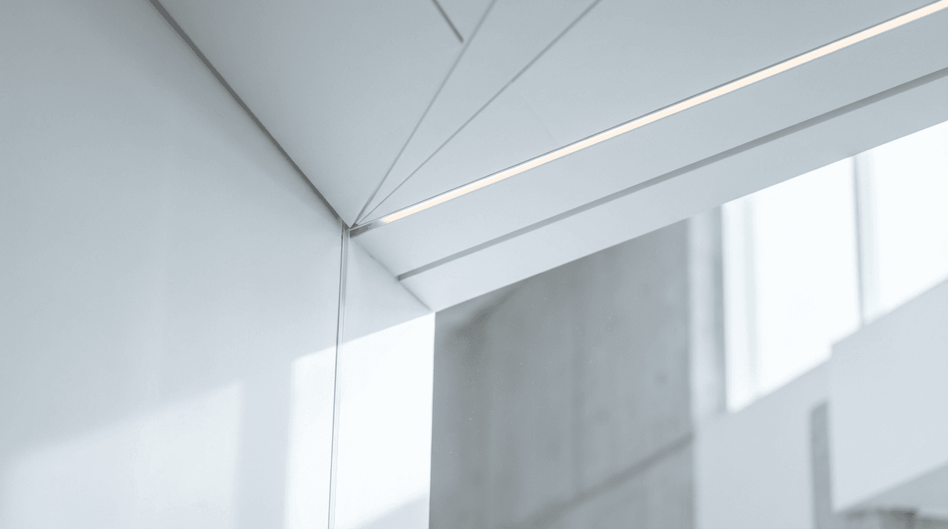 Extreme close-up of perfect corner detail showing Level 5 precision